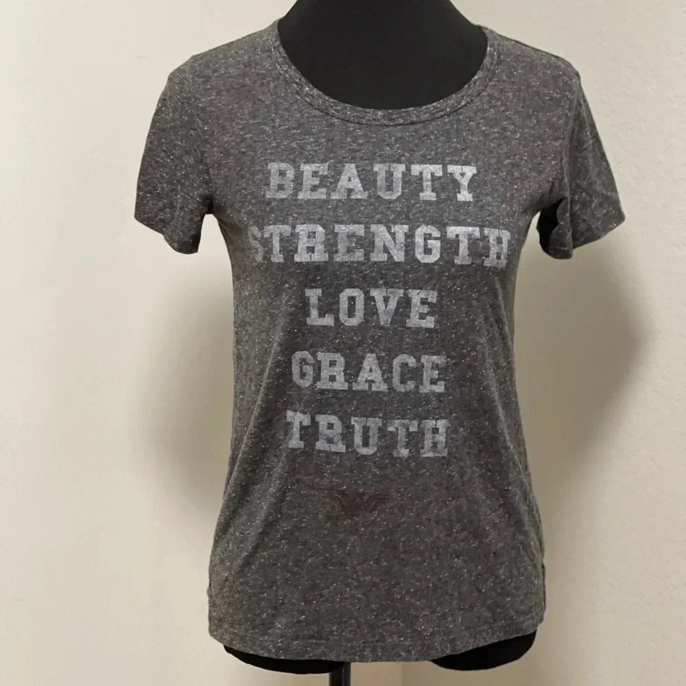 Wonder Woman Speckled Grey Short Sleeve Crewneck Top Size Small